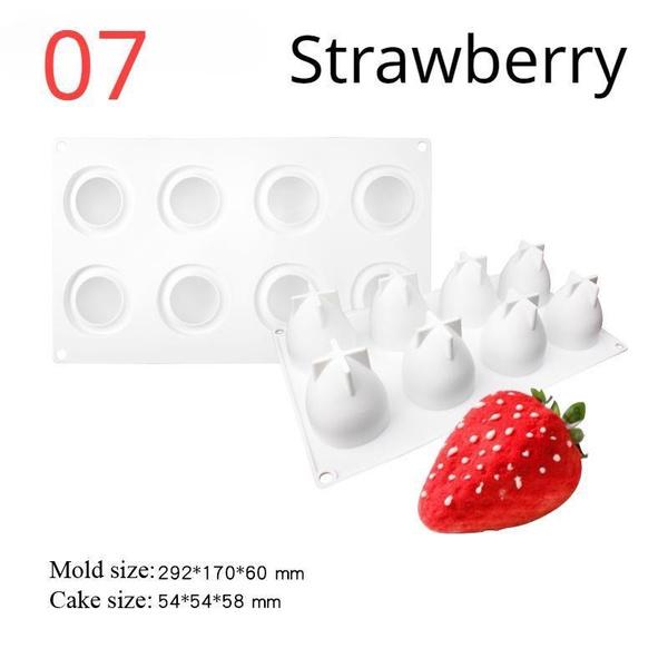 Banana Fruits Mousse Cake Molds Orange Apple Pear Mango Strawberry Pinecone Shape Mould Silicone Cake Moulds Dessert Decorating Tools
