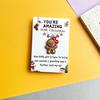 10 Sets Christmas Pocket Hug Gifts Mini Resin Positive Pocket Hug Token with Encouragement Card Emotional Gifts