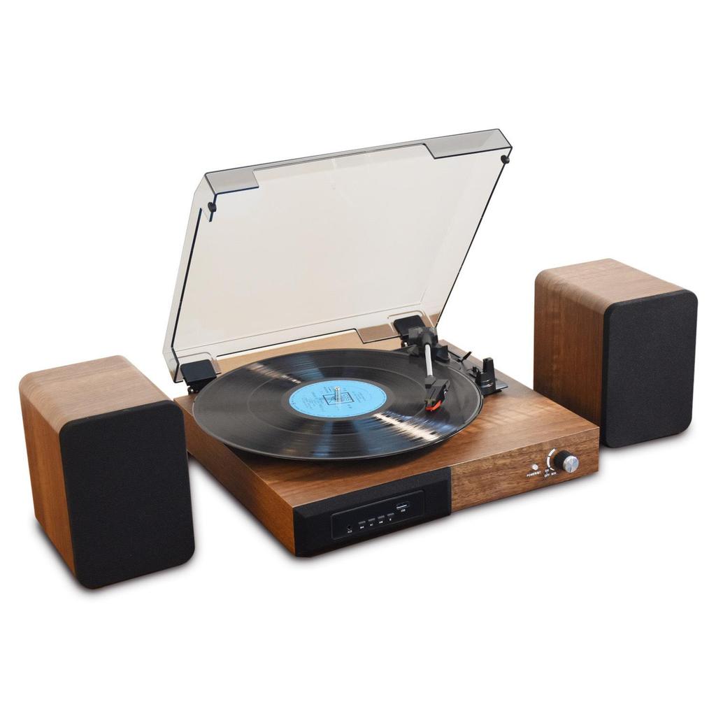 Retro Vinyl Record Player Bluetooth Speaker with Independent Sound Cavity for Home Parties