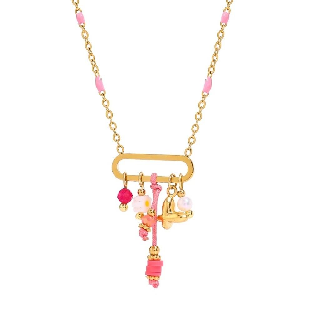 New Ocean Vacation Style Pearl Color Color Crystal Jewelry Accessories Pink Necklaces Charm Pearl Crystal Pendants