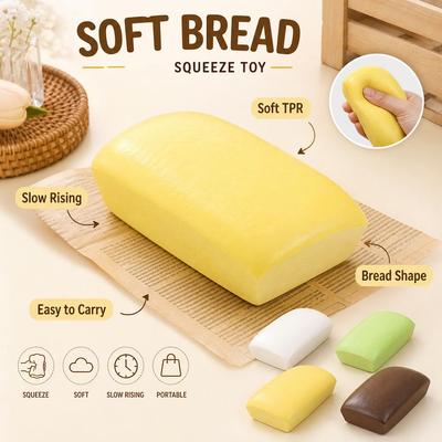 Bread Shape Fidget Squeeze Toy Slow Rebound Stress Squeeze Toy Fashion Cake Squeeze Toy  Home Use