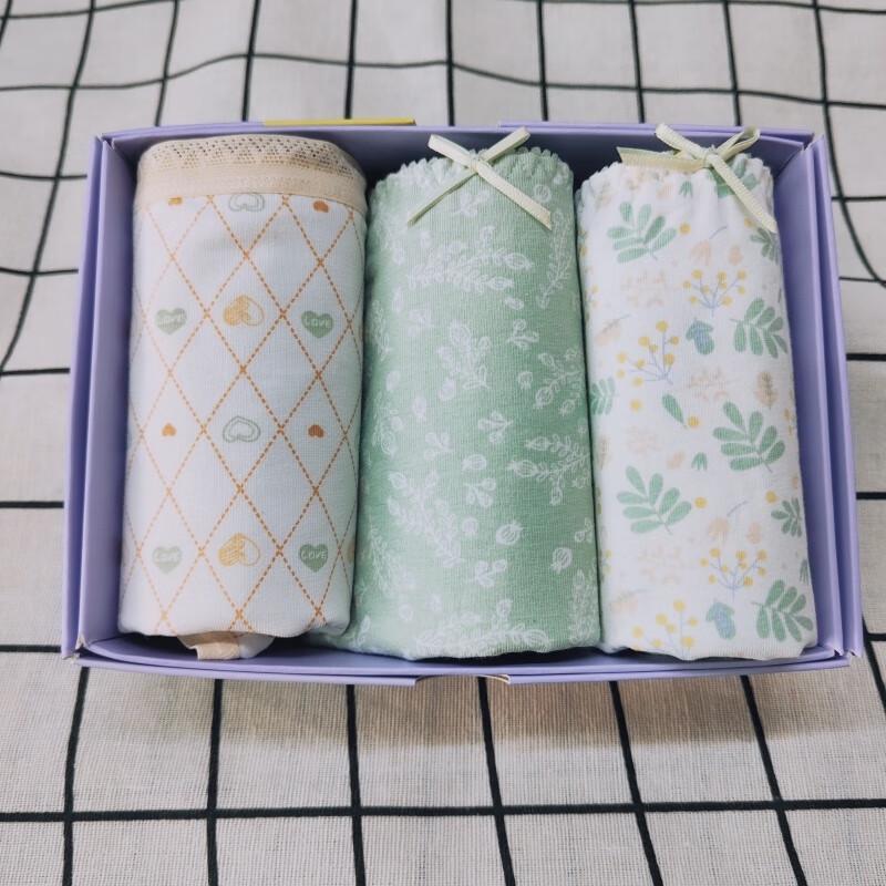 

Deanfun Женские трусы-слипы средней посадки с цветочным принтом из 7A антибактериального синьцзянского хлопка, 3 шт. L