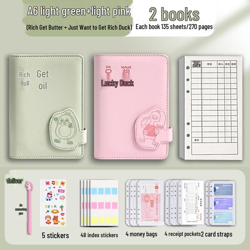 A6 Family & Student Financial Planner: Income & Expenditure Notebook, Loose-Leaf Ledger, Receipt Holder, Money Storage Album