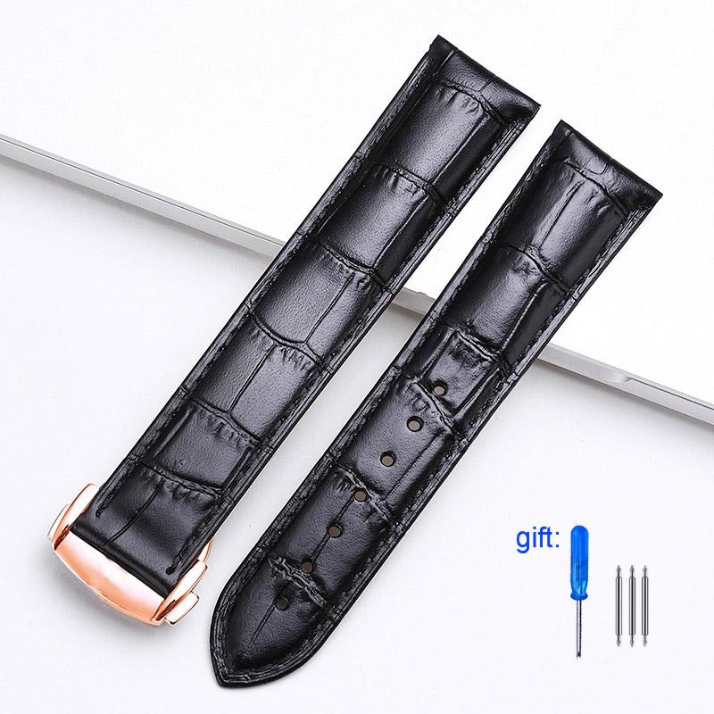 Genuine Leather Strap for Omega Seamaster Speedmaster Folding Buckle Bracelet Waterproof Calfskin Watch Band 19mm 20mm 21mm 22mm