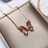 Butterfly Pendant Necklace Gold Color Box Chain for Women Daily Party Jewelry
