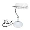Bankers Table Lamp White Glass Vintage Style Desk Lamp with Retro Pull Chain Switch Reading Table