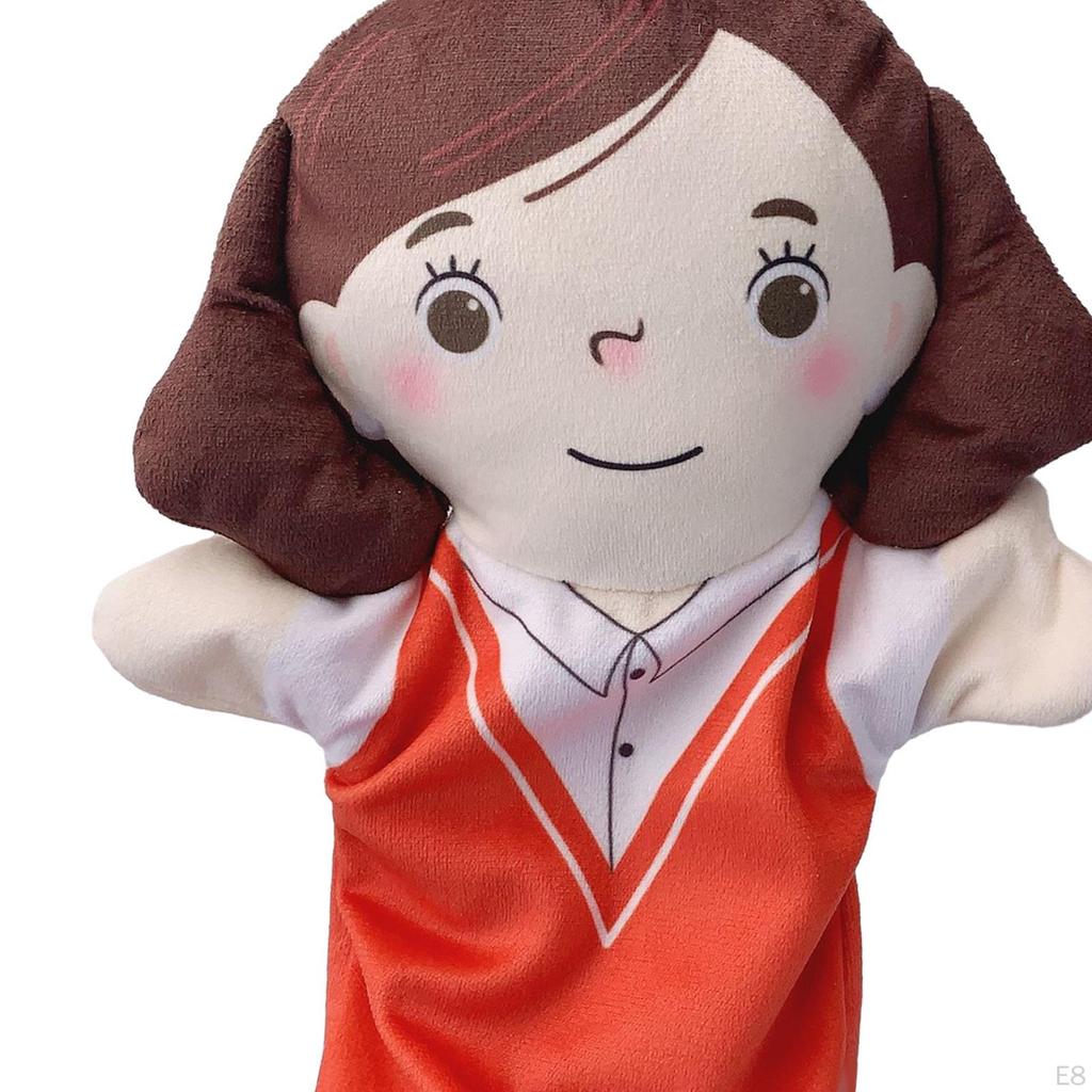 Family Hand Puppets Head Gloves Stuffed Animal Toy Role Play Model Figure Plush Pretend Toys for