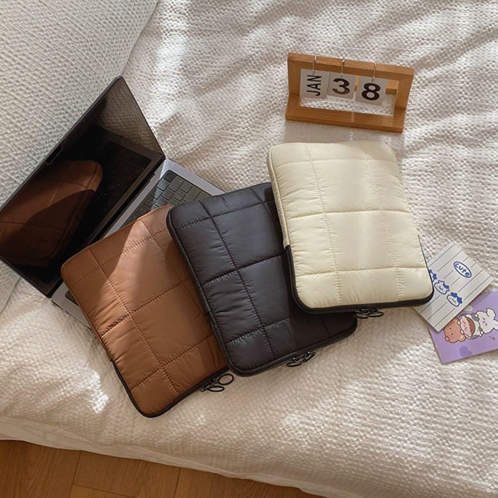Quilted Puffer Pillow Laptop Sleeve 9-16 Inch Puffy Tablet Pouch Professional Carrying Case Travel