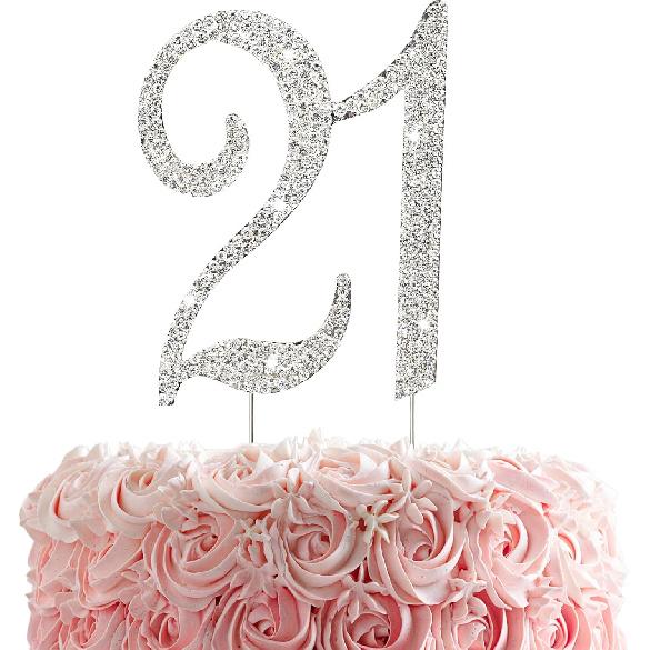 50th Rhinestones Cake Topper, Gold 50th Birthday Cake Decoration, Wedding Anniversary Party Decor Ideal Perfect Keepsake