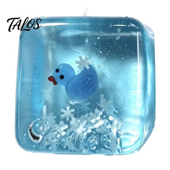 Anxiety Relief Ice Cube Toy Christmas Squeeze Toy, Stress Sensory for Halloween, Soft Clear Pinch