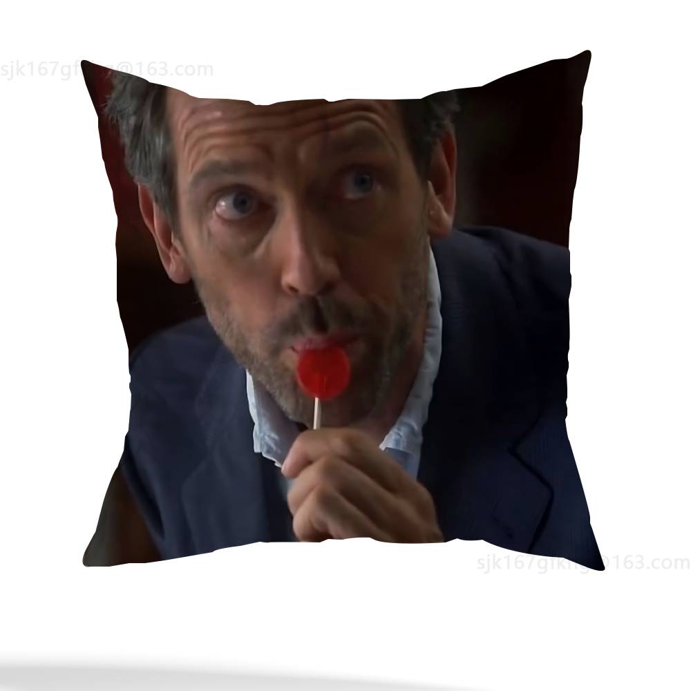 

Classic House M.D Movie Pillow Case Anti-dustmite Pillowcase Invisible zipper silky short plush Sofa cushion cover 12x12Inch