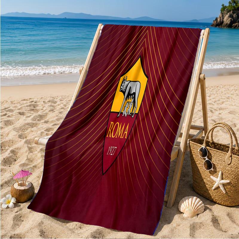 Roma Football Club Emblem Beach Towel Microfiber Beach Towel, Lightweight and Quick-Dry, for Summer Travel, Swimming Pool Fan Birthday Gift