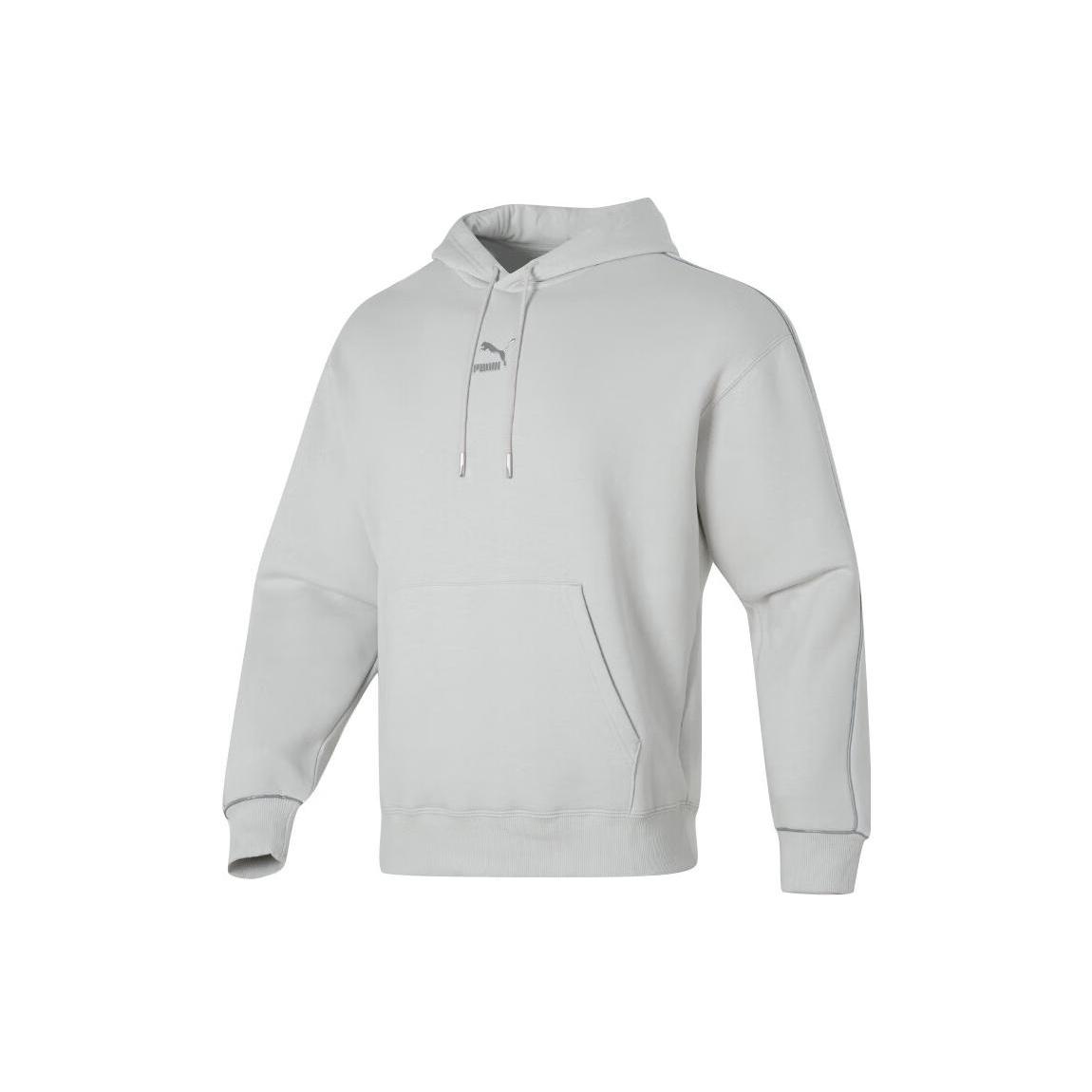PUMA Logo Printed Hoodie Grey Men s 625077-80 L