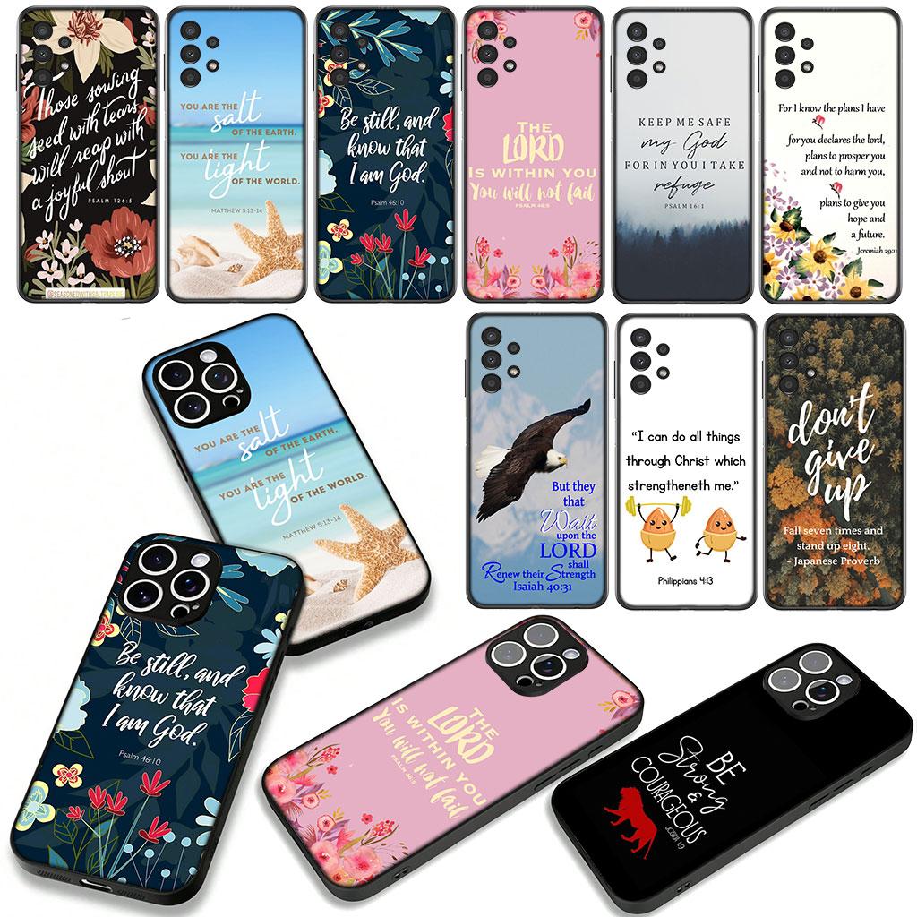 Cover for OPPO A54 A40 A60 A80 A18 A16 A17 A38 A78 A79 A57 A55 A3 Pro A96 A15 A12 Phone Case Christian God Bible Verse Spring
