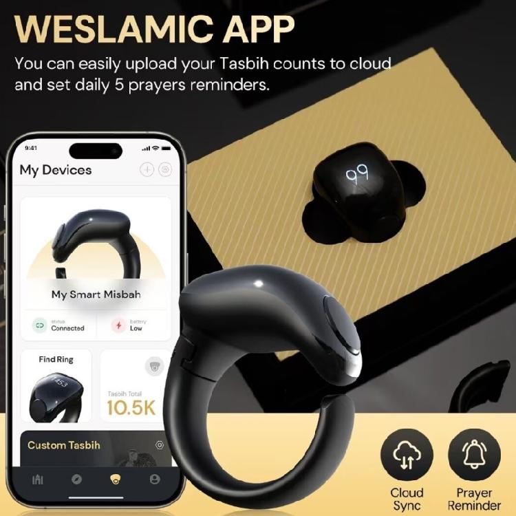 Electronic Tasbih Counter Weslamic Itasbih Zikr Digital Counting Accessory for Prayers, Up to 9999 Counts Waterproof