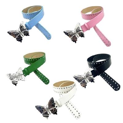 Fashionable Lady Leather Belt Elegant Vintage Styles Waistbands Durability Belt for Jeans and Casual Outfits