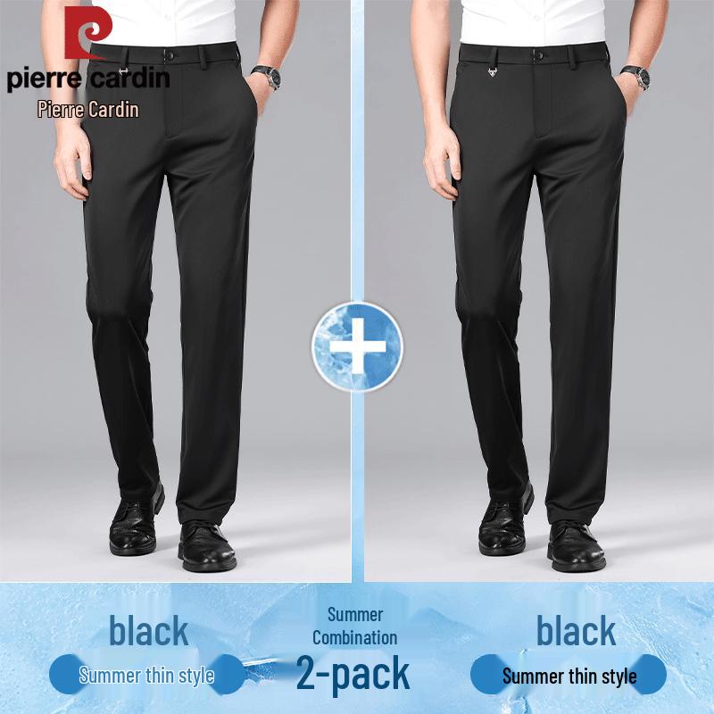 Pierre Cardin Men's Cooling Silk Blend Straight-Leg Casual Pants
