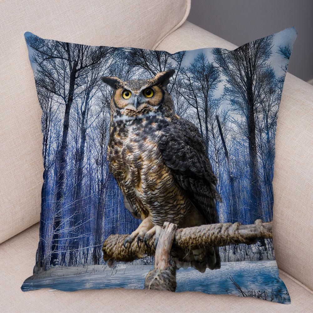 

Наволочка с милыми животными, наволочка для дивана, домашняя детская комната, украшение на подушку в виде дикой совы 45x45cm