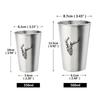 350/500ML Simple Stainless Steel Juice Beer Water Cup Unbreakable Stackable Pint Cups Juice Mug