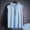Camisetas sin mangas para hombre, camisetas con capucha, para gimnasio, deportes, golf, estilo coreano, informales, color sólido