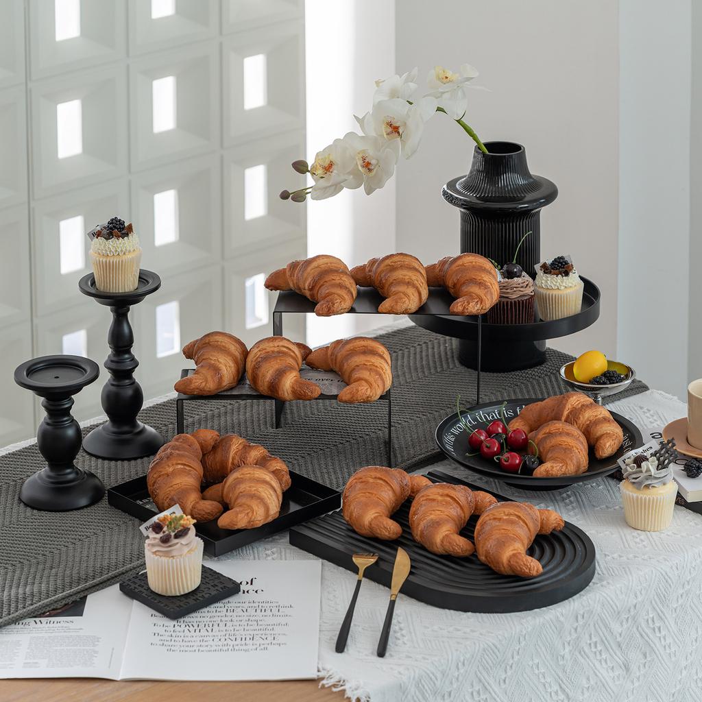 Simulation Croissant Artificial Bread Model Fake Doughnut Home Decor Cake Shop Bakery Window Display Ins Photography Props