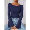 Top da Donna Girocollo Corto Maniche a Svaso Y2k Aderente Versatile Casual Manica Lunga