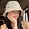 Hollow Woven Flower Bucket Hat Women's Summer Breathable Sunshade Basin Hat Big Head Circumference Versatile Senior Sense Bucket Hat