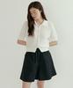 Lingseoul Open Collar Cotton Knit-Ivory