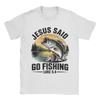 Unisex Jugend Christliches Angeln Jesus Sagte Geh Angeln Bibel T-Shirt Baumwollkleidung Neuheit Rundhals-T-Shirt Geschenkidee T-Shirt