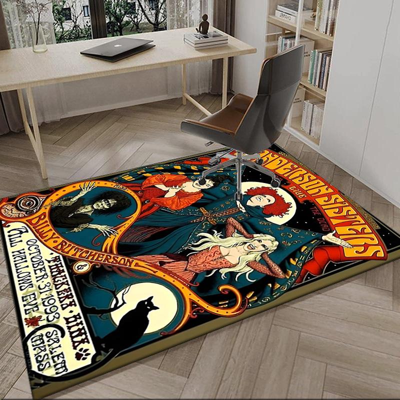 Halloween Horror Witch Carpet, Kitchen Rugs, Yoga Mat, Non-Slip Mats, Rug for Bathroom, Living Room Bedroom, Camping Rugs Christmas Gift