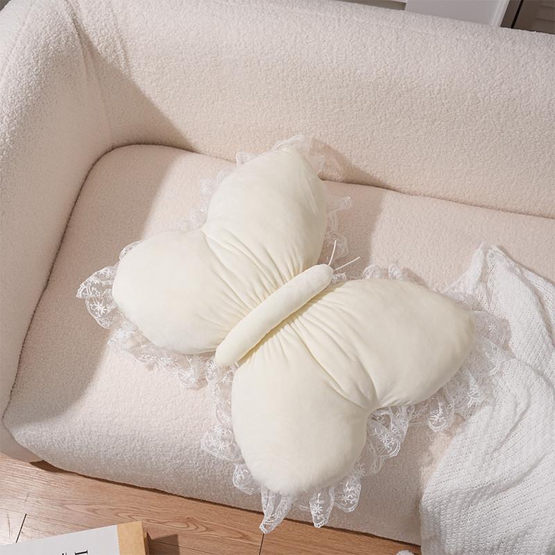 Elegant Butterfly Lumbar Pillow With Plush Cover For Bedroom And Living Room Decor