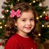 Charming Hair Clips for Photo Shoots Christmas Candies Bow Clip Women Girls, Sweet Glitter Hairpins, Artificial Leather Accessories Clip, Cute