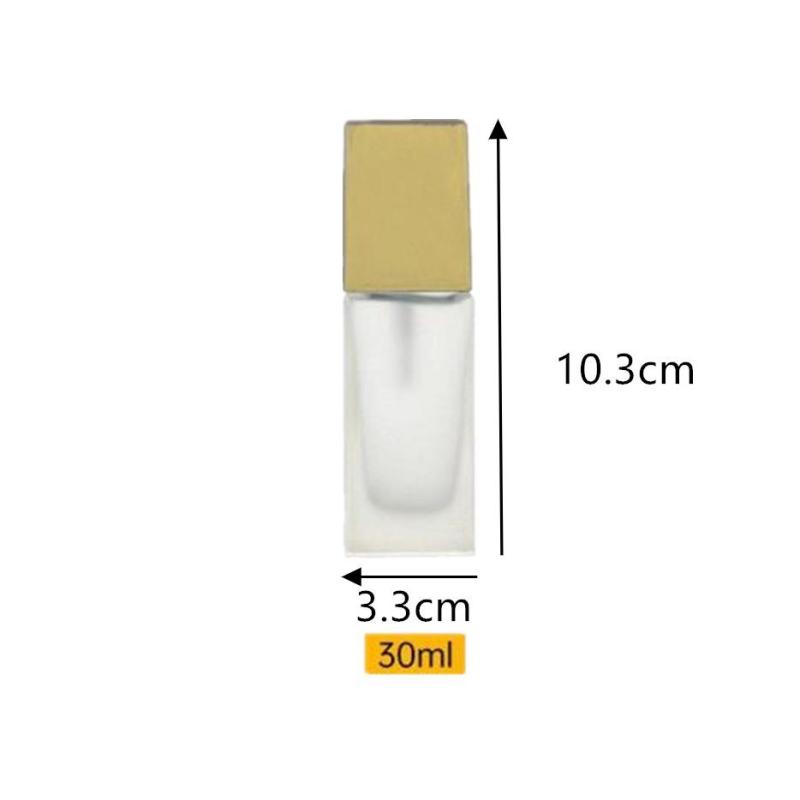 15/30Ml Empty Pump Bottle Glass Liquid Foundation Container Makeup Transparent Square Refillable Bottle Portable Pump Bottle