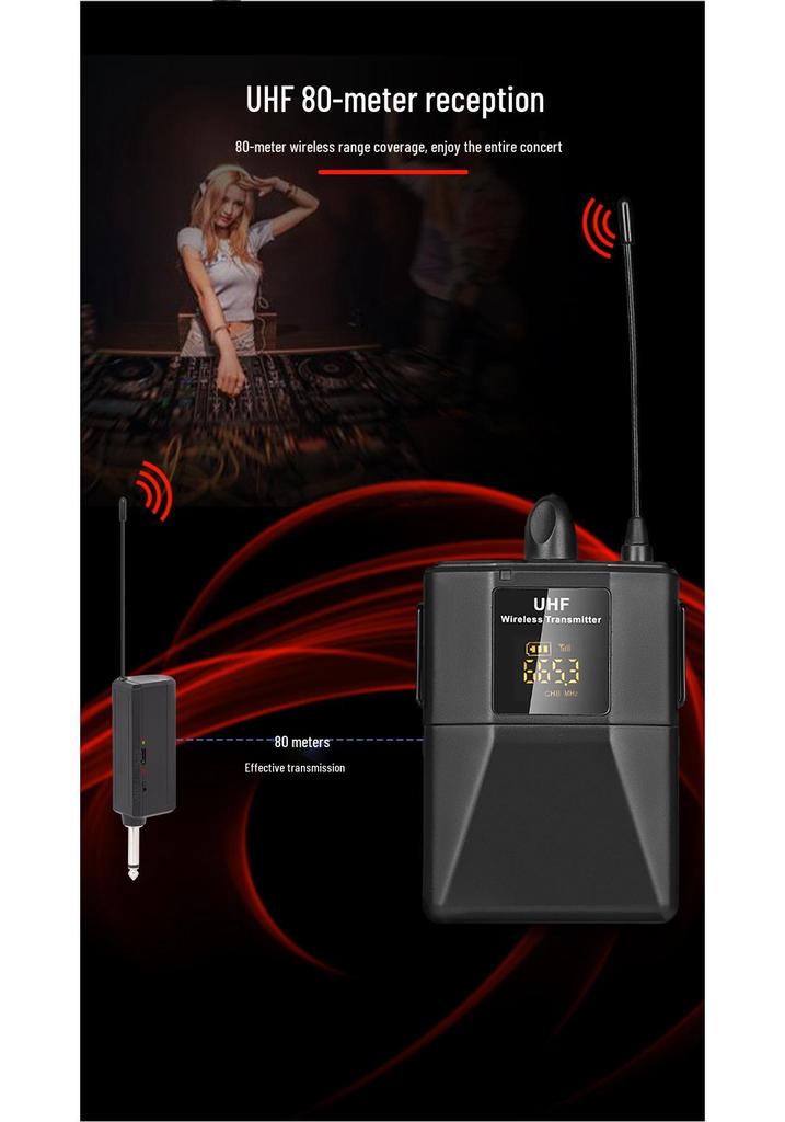 UHF Wireless Lapel Clip Microphone & Headset for Stage Performance and Teacher Amplification
