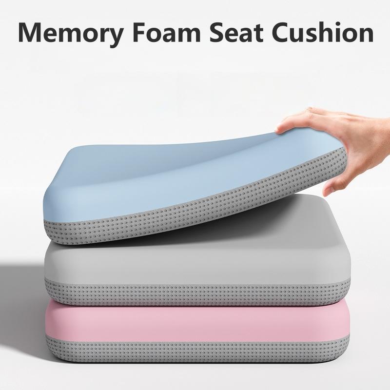 Memory Foam Car Seat Cushion - Breathable Ice Sliky Fiber Fabric, Pressure Relief & Anti-Slip, for Office Chairs, Dining Chairs