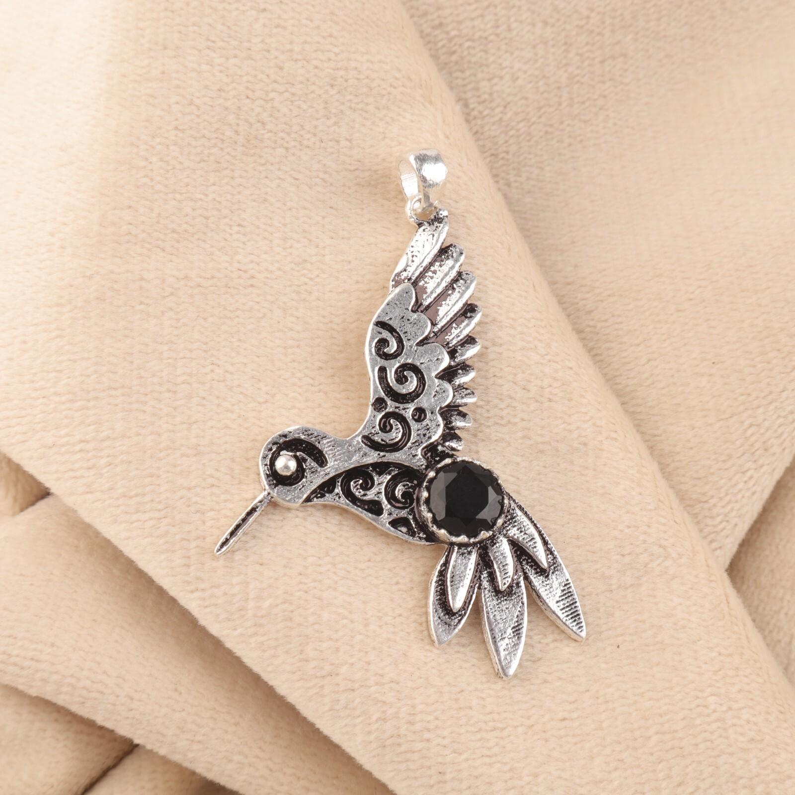 

Редкий драгоценный камень Черный Оникс Ювелирные изделия из стерлингового серебра 925 пробы Уникальная подвеска 1,8 для подарка CP-20-18