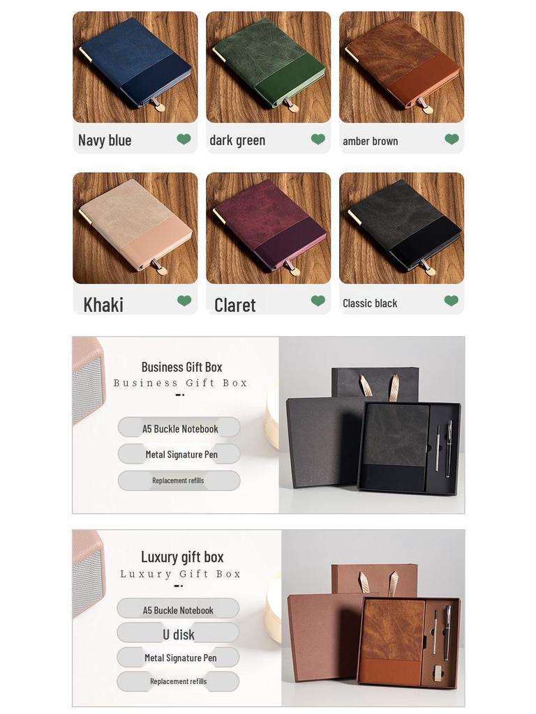 Custom A5 Leather Paperback Business Notebook with Logo Printing