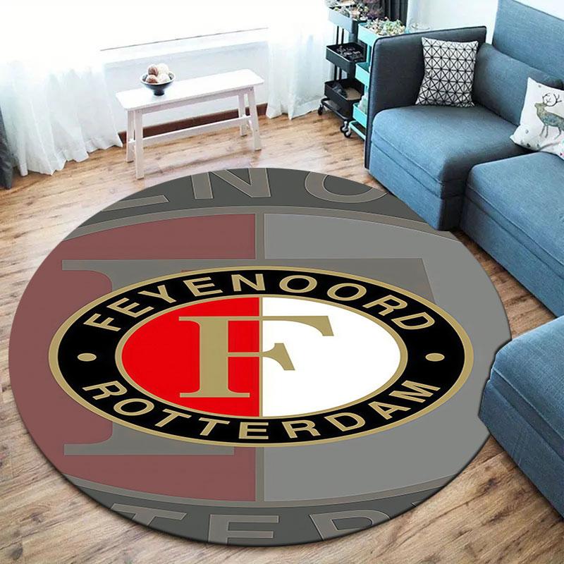 Feyenoord Round Area Rug,Carpet Rug for Living Room Bedroom Sofa Playroom Decor,Non-slip Floor Mat