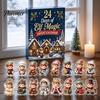 Christmas Decorative Hanging Charms Magic Elf Advent Calendar, 24 Day Acrylic 2D Ornament Set with Durable Holiday Patches Cute Mini Figures,