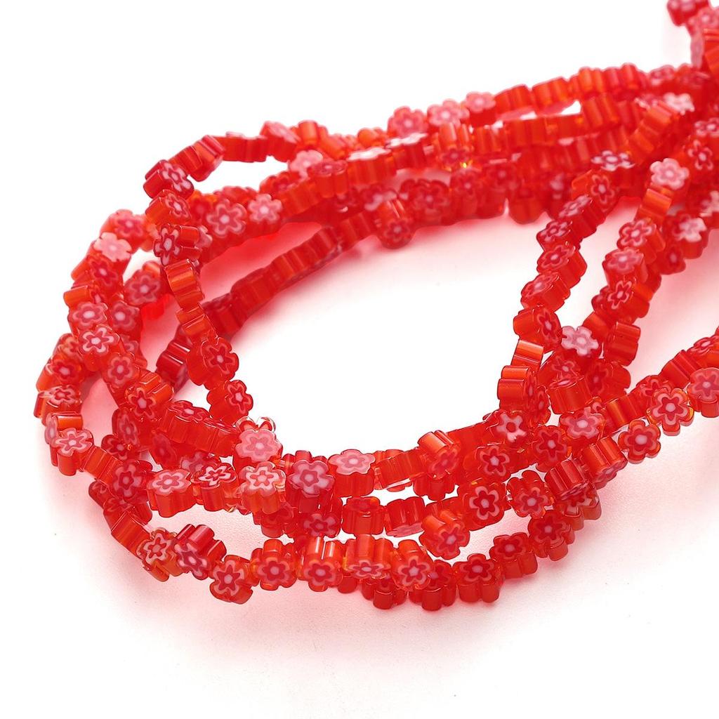 45-Piece Millefiori Glass Flower Beads for Handmade DIY Necklace, Bracelet, and Earring Jewelry
