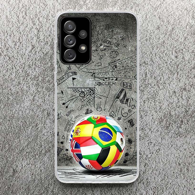 Football Soccer Ball Design Print Soft Case for Samsung A51 A50 A21S A70 A71 Phone Shell A31 A41 A10 A20E A30 A40 A6 A7 A8 A9 Pa