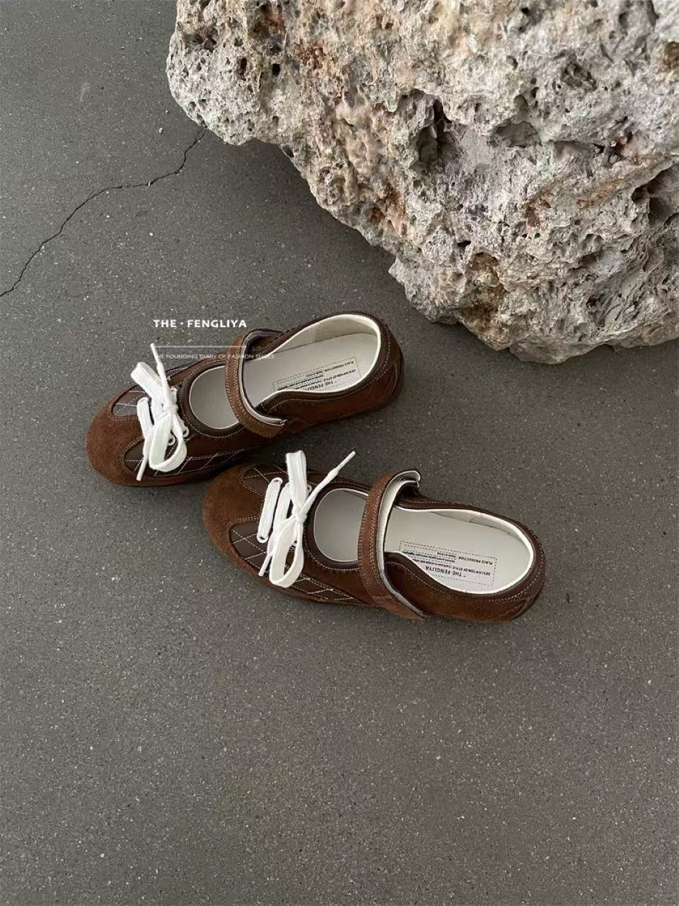 

2025 ballet shoes women s fashion shallow casual lace-up sweet cool Mary Jane single shoes 39