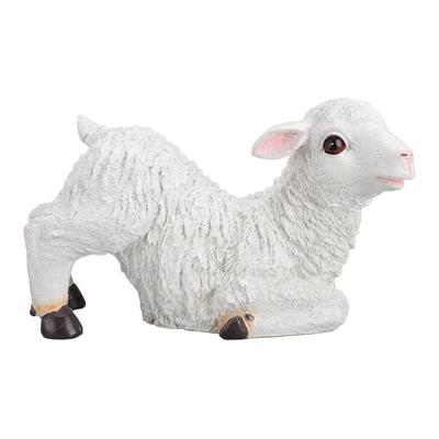 Resin Sheep Ornament Multipurpose Cute Vivid Fine Crafted Waterproof Garden Sheep Statue for