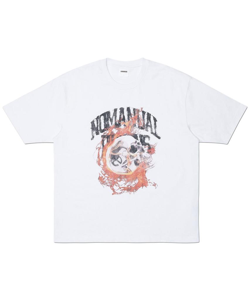 Nomaenyueol Blazing Skull T-Shirt - White