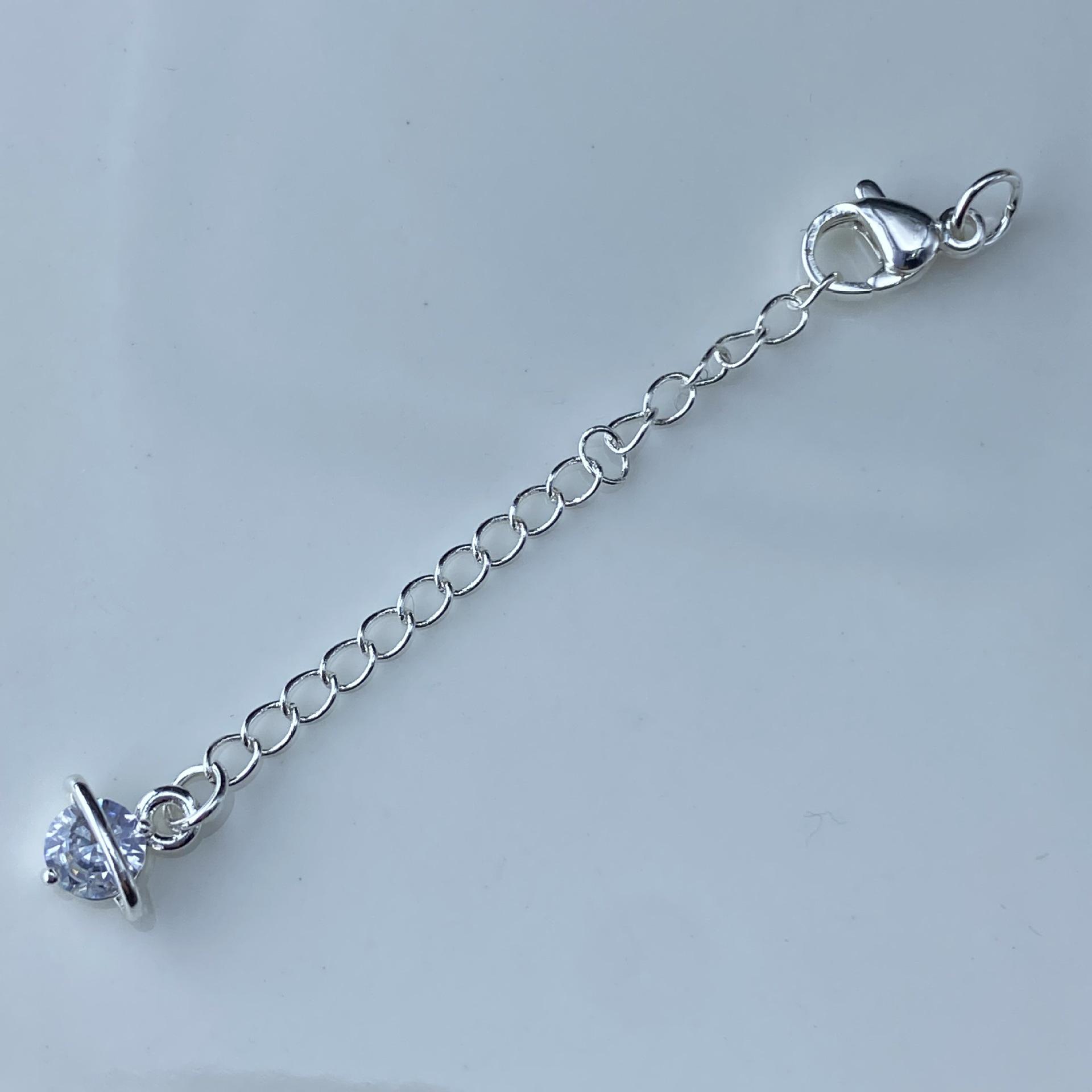Lobster Clasp Extension Chain with Four-Leaf Clover and KT Cat DIY Jewelry Accessories for Handmade Crystal Bracelets.
