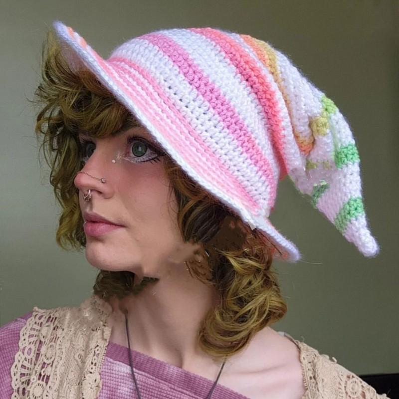 New Style Fisherman Hat for Girls, Handmade Dotted Stage Hat, British Men's Outdoor Sun Protection Hat