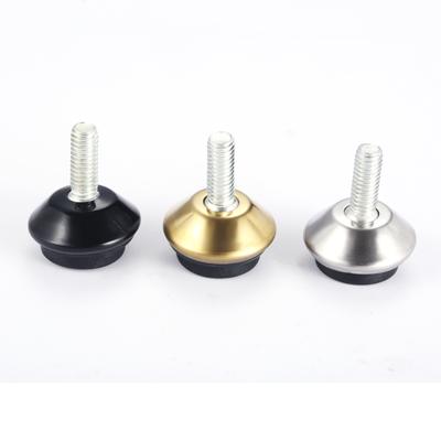4 Stück verstellbare Metallmöbelgleiter Füße Beine M6*15mm Gewindeschraube Schwarz/Silber/Gold für Schrank Tisch Stuhl Maschinenbasis