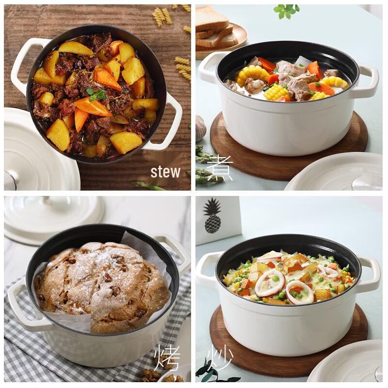 CateMaker Classic Enamel Double-Handle Soup Pot