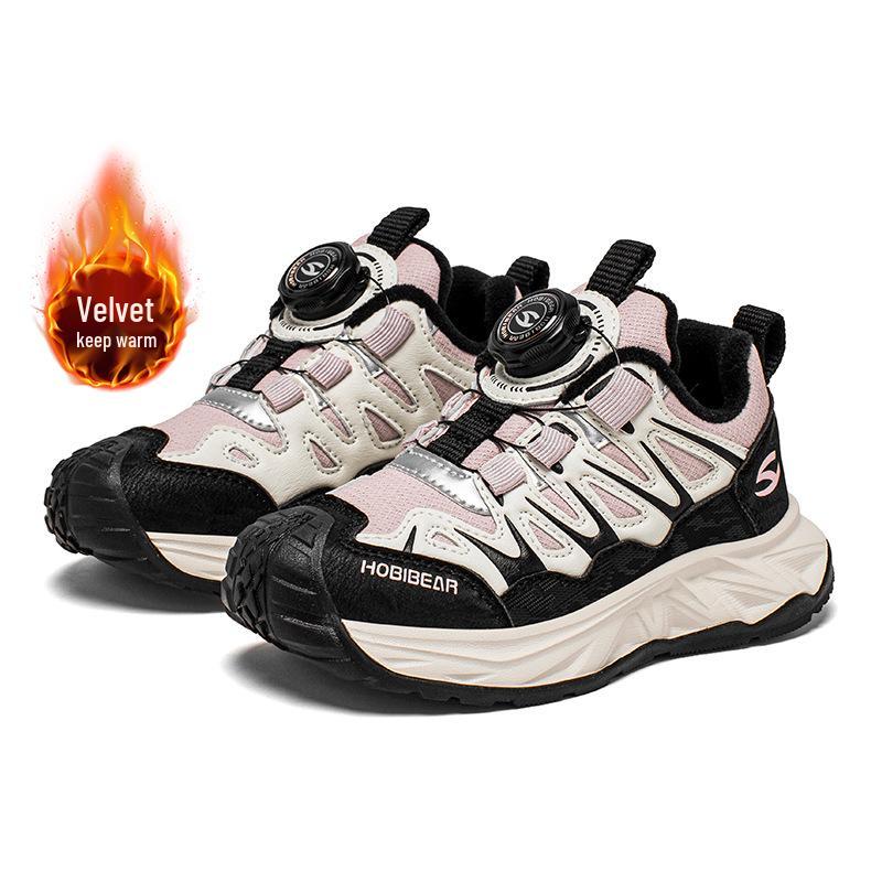 

HOBIBEAR Velvet-Lined Girls Winter Running Shoes - Warm Cotton, Two-Layer Design 30 бежевий/фіолетовий