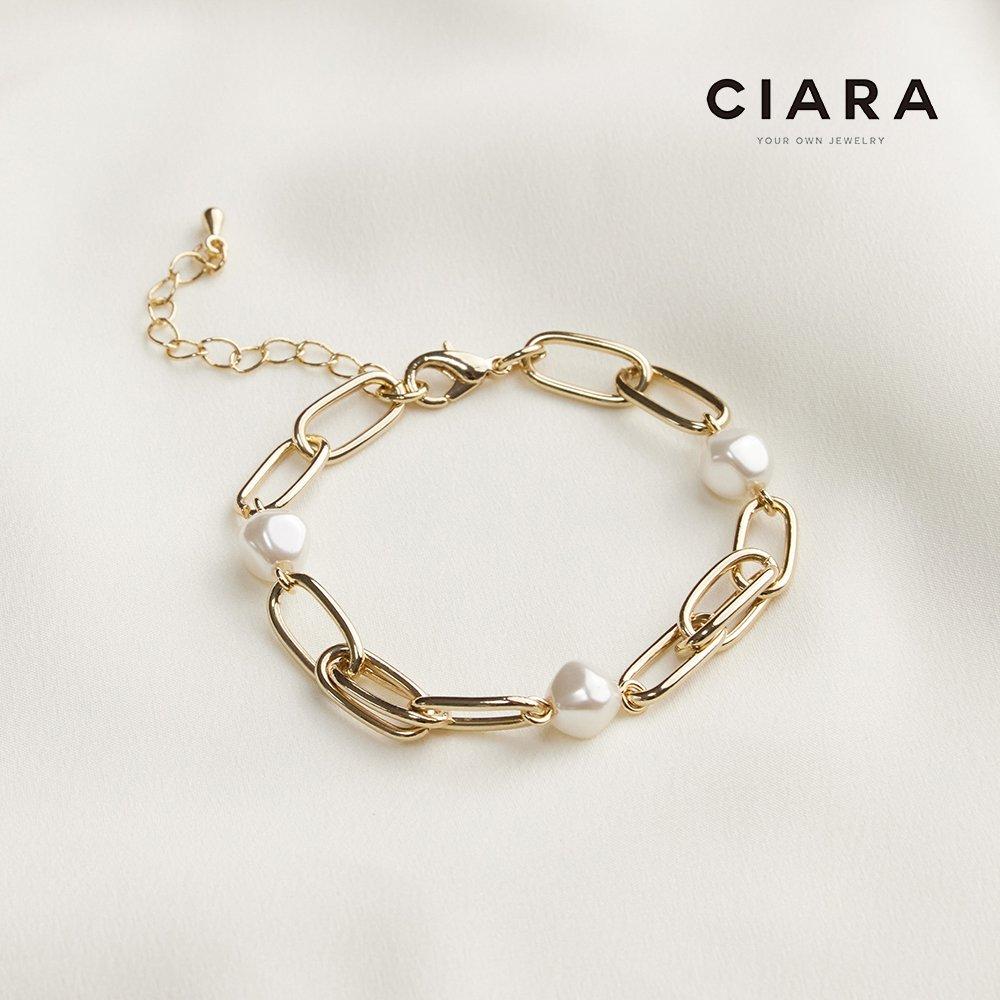 

Ciara 16K Bergamo Chain Pearl Bracelet (Goldplated) rose gold